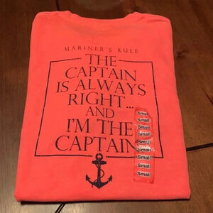 ⚓️NWT Comfort Colors Men's Size S Mariner's Rule Cape Fear Tshirt Tee Shirt